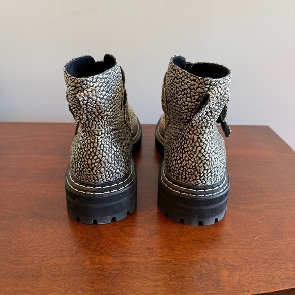 EUC Cecelia New York Black and Gold Combat Boots with Chunky Sole - Picture 4 of 5